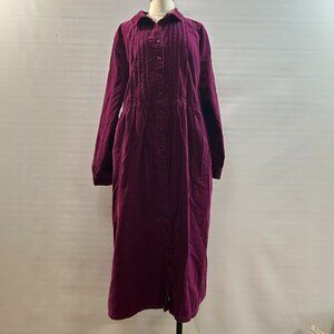 Woman Within Plus Size Button Front Corduroy Dress Size 22W